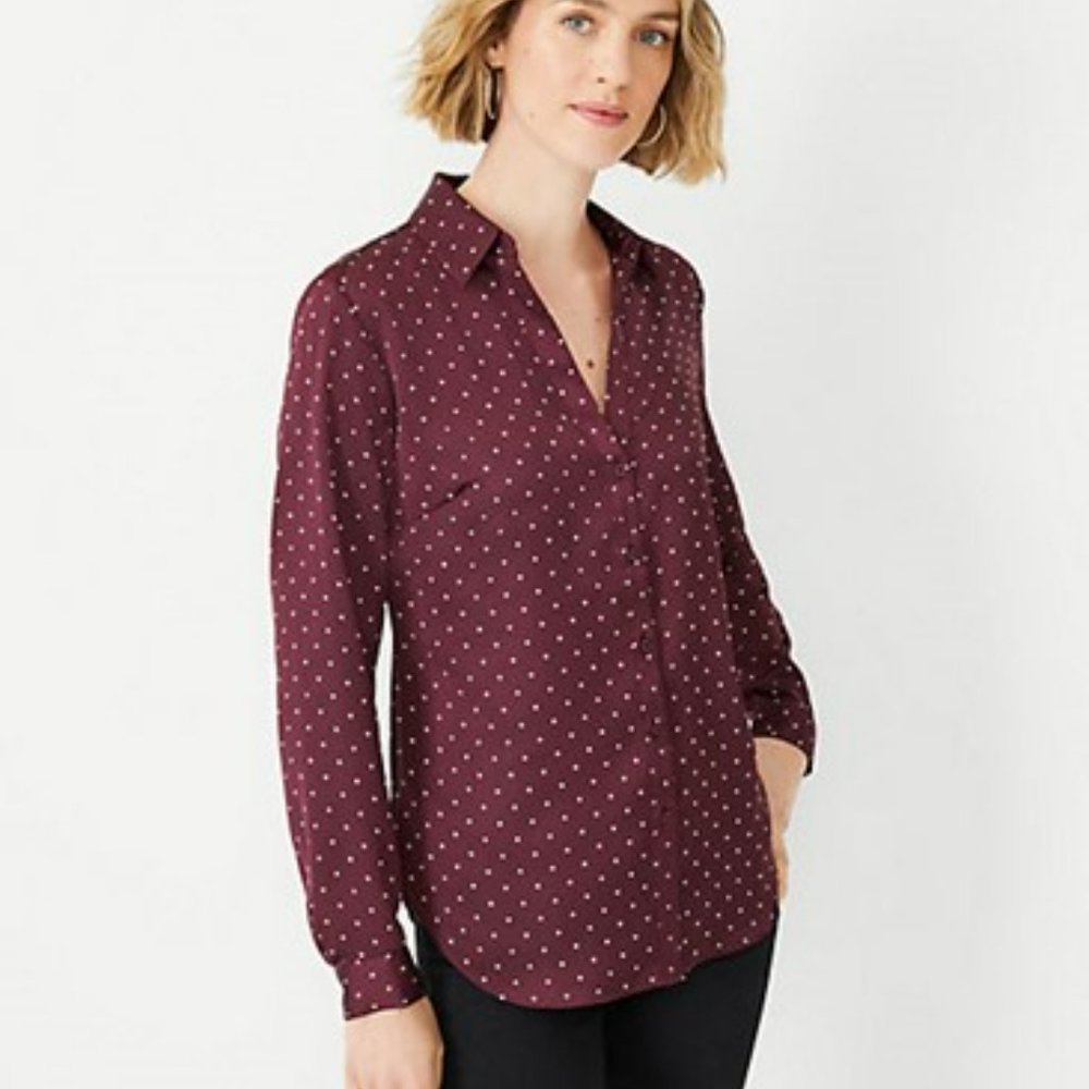 Ann Taylor Maroon Blouse NWT